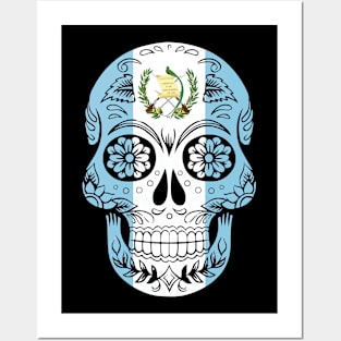 Guatemala Skull Flag sugar skull gift Posters and Art